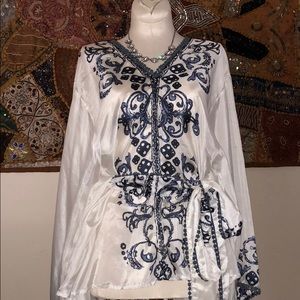 Beautiful silk kimono wrap shirt